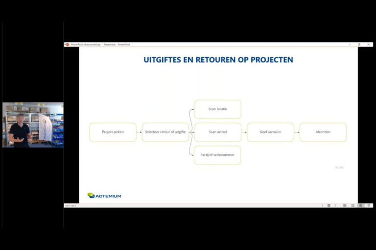 Uitgiftes en retouren op projecten in Scanmodule AFAS logistiek