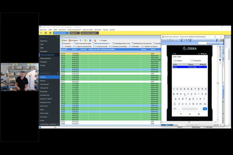 Picken voor en gereed melden van productieorders in Scanmodule AFAS logistiek